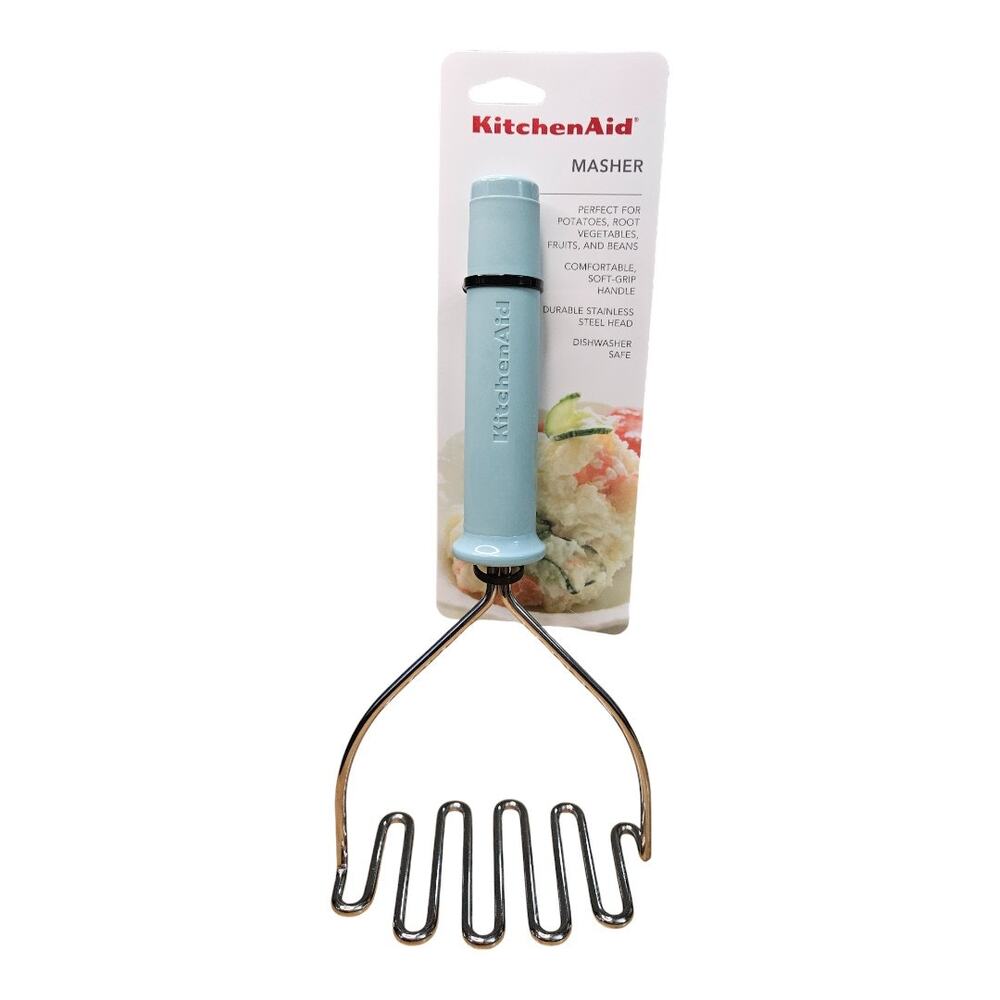 NEW KitchenAid Gourmet Stainless Steel Wire Masher in Mineral Water [Light Aqua]